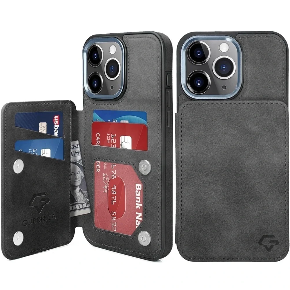 iPhone 15 Pro Max Wallet RFID Blocking Card Holder,Kickstand Shockproof